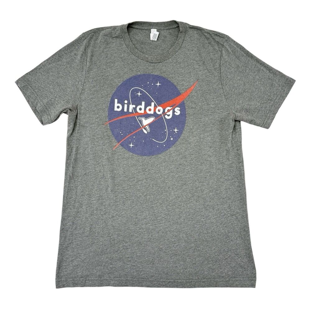 Birddogs Shirt Mens Size Large Gray‎ Short Sleeve Tee Canvas Stretch Casual
